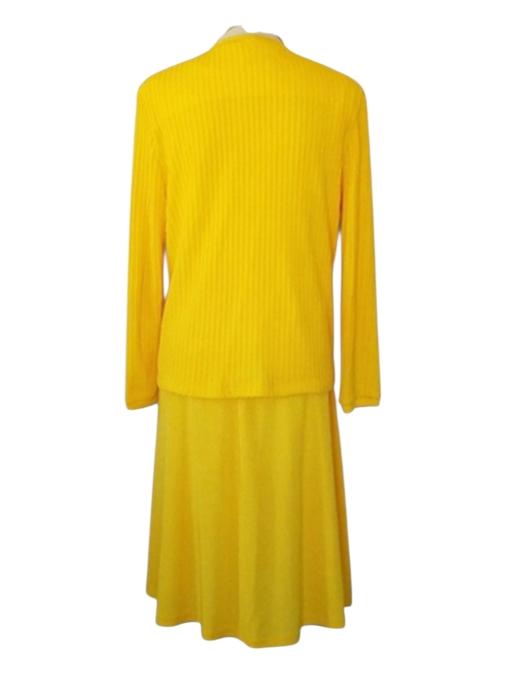Vintage 80's Caron of Chicago Yellow Skirt… - Picture 3 of 9